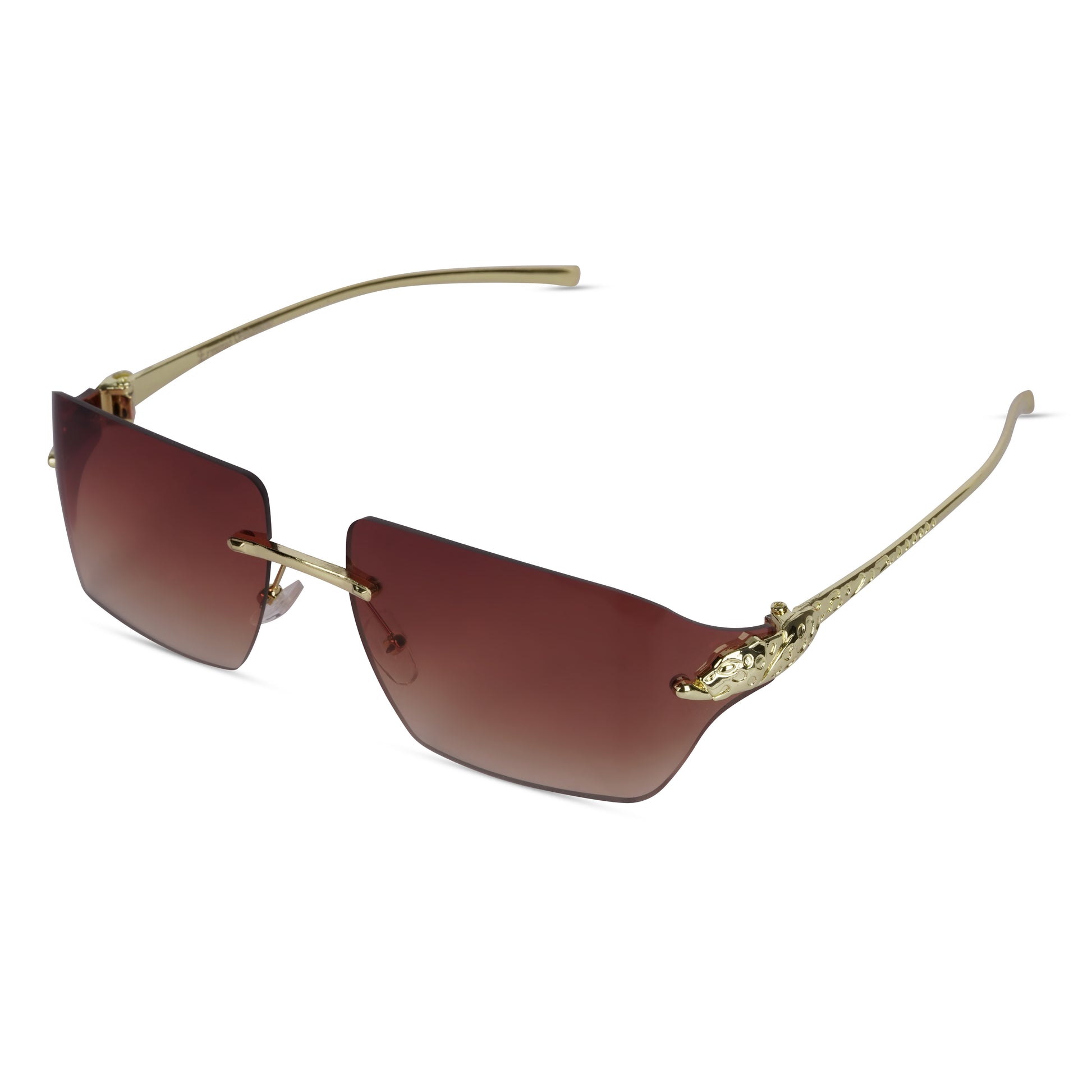 Erminio Palamino "Elite Square Rimless Sunglasses for Women, Black Frame with Lenses, Italian Design