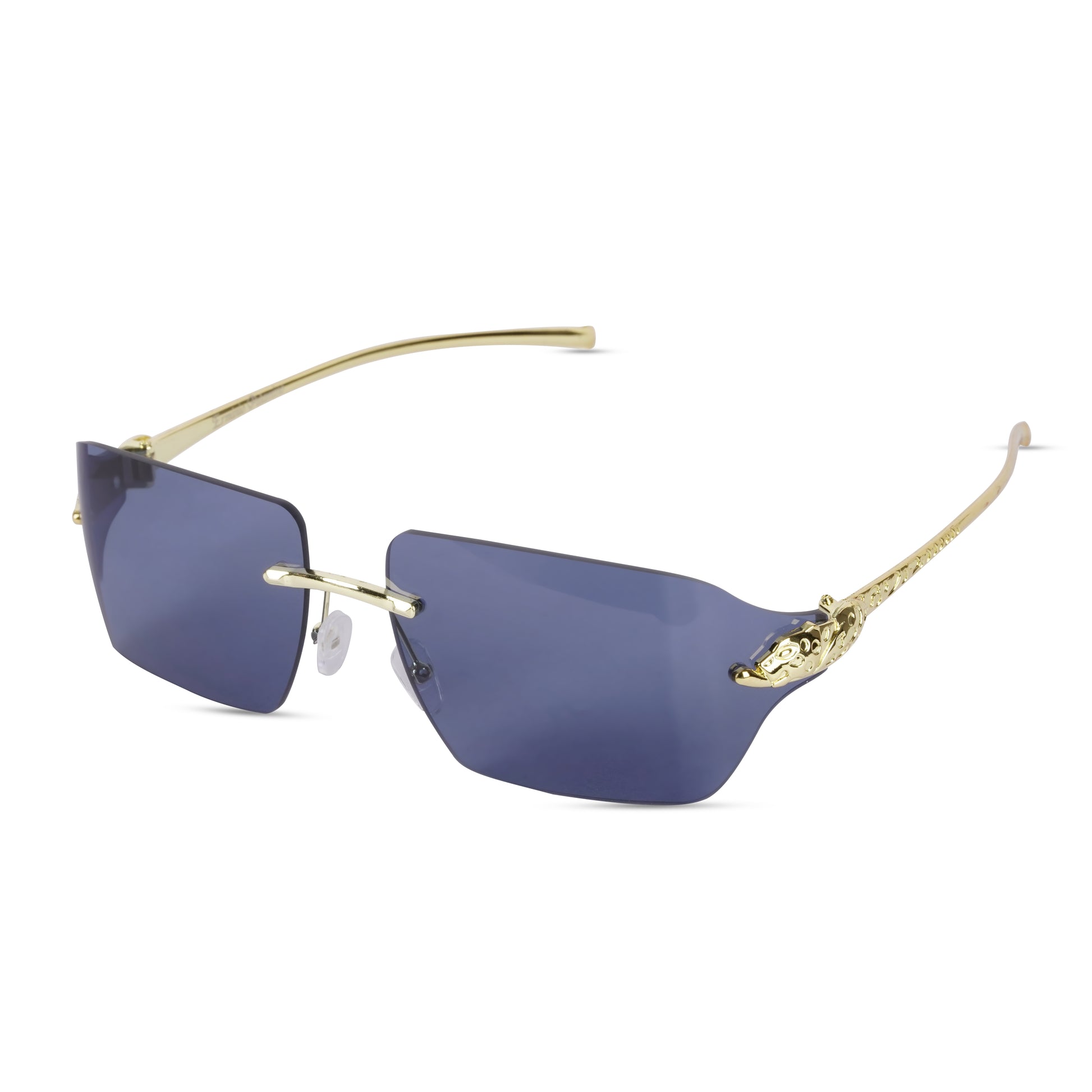 Erminio Palamino "Elite Square Rimless Sunglasses for Women, Black Frame with Lenses, Italian Design
