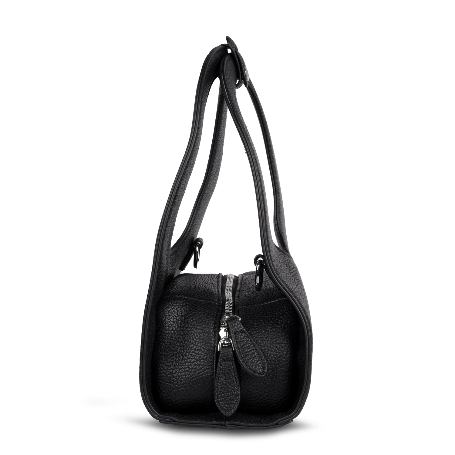 Erminio Palamino Luxury Luna Arc Top Handle Bag – Textured Vegan Leather, Top Handle Design with Zip Closure