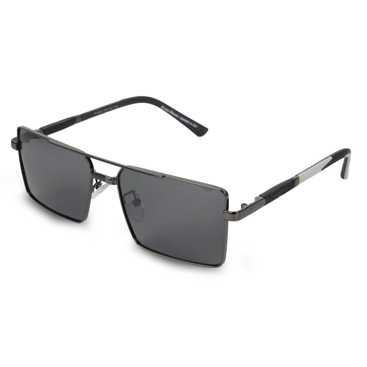 Erminio Palamino UV Protected Driving Pilot Gradient Square Metal Body Sunglasses for Men and Women (Silver Blue)