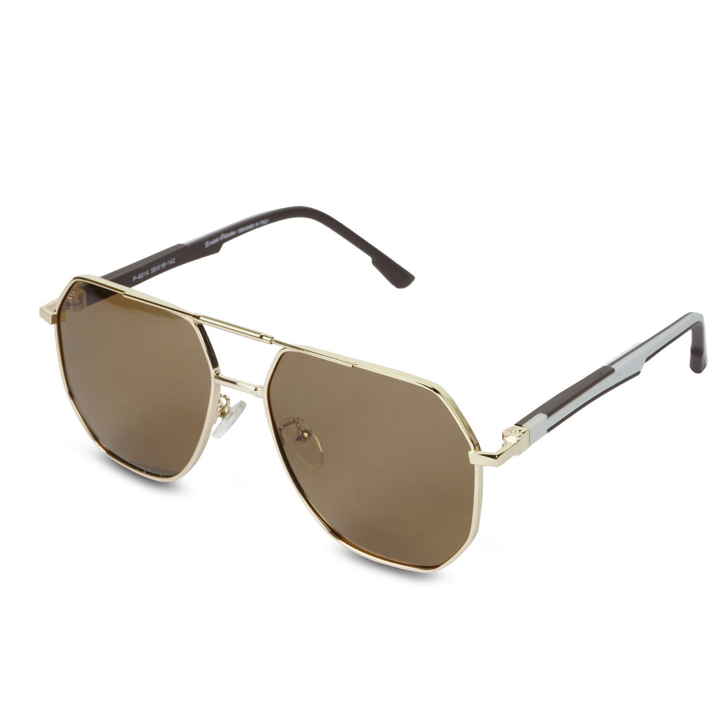 Erminio Palamino Unisex Double Bridge Aviator Sunglasses | Metal Frame | UV400 Protection | Tinted Lens | Lightweight Premium Designer Shades for Men & Women | Stylish Driving Sunglasses