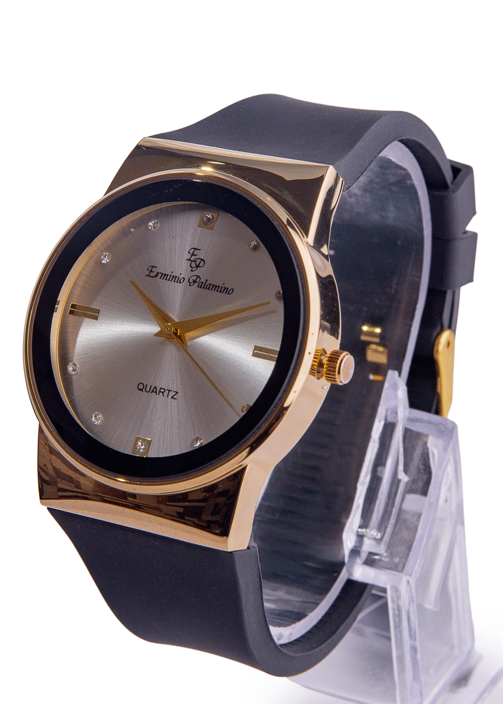 Erminio Palamino Royale Analog Watch for Women Luxury Quartz Watch with Gold Accents, Silicone Strap, Water Resistant