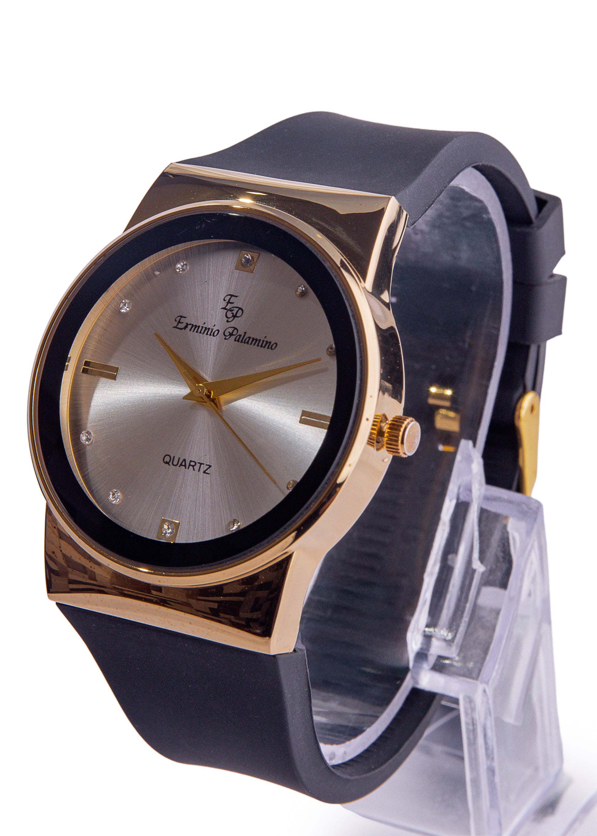 Erminio Palamino Royale Analog Watch for Women Luxury Quartz Watch with Gold Accents, Silicone Strap, Water Resistant