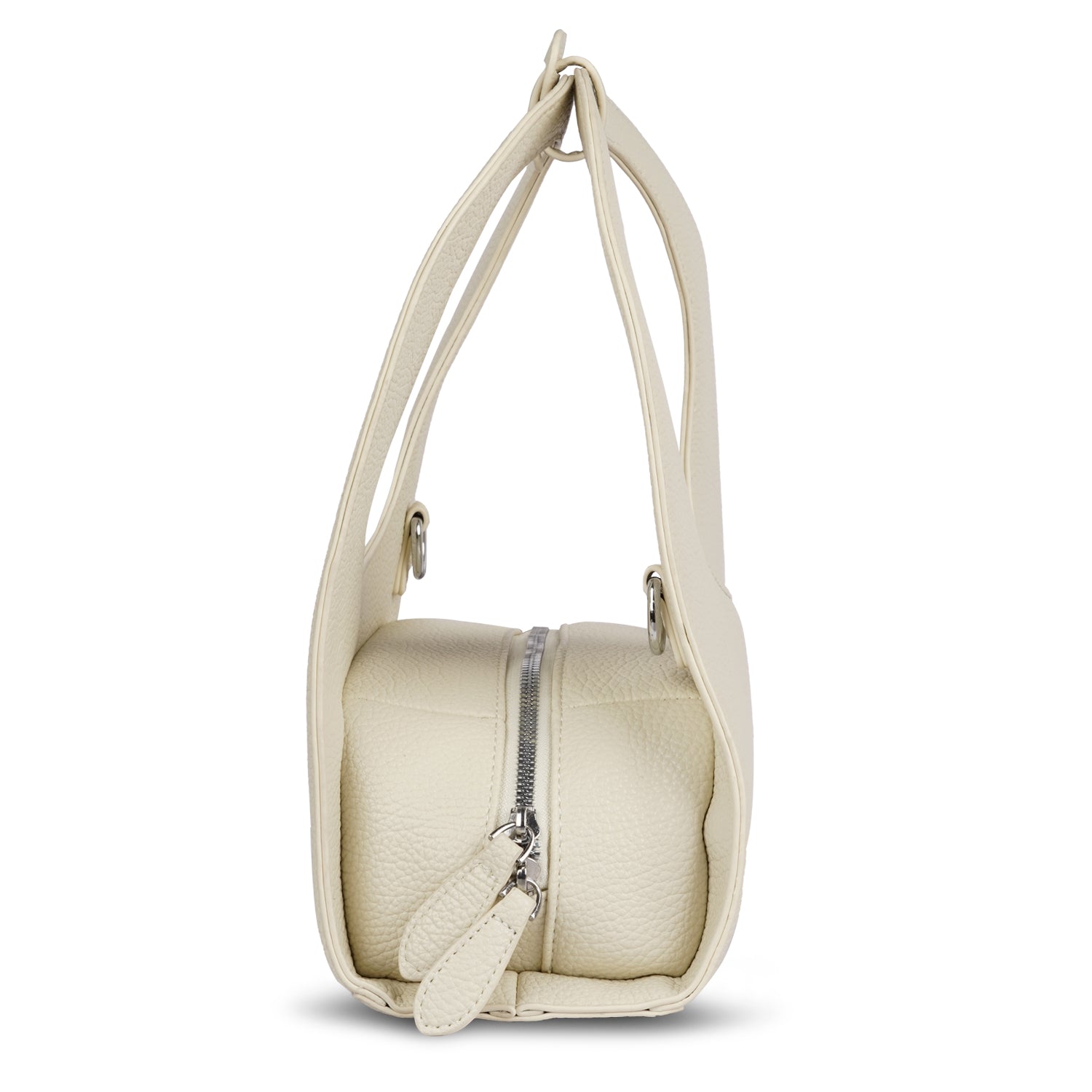Erminio Palamino Luxury Luna Arc Top Handle Bag – Textured Vegan Leather, Top Handle Design with Zip Closure