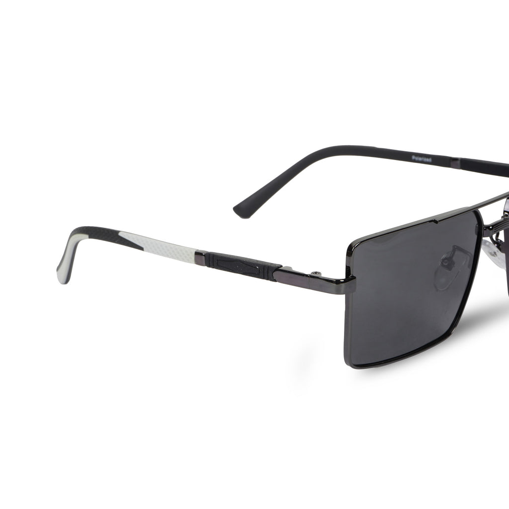 Erminio Palamino UV Protected Driving Pilot Gradient Square Metal Body Sunglasses for Men and Women (Silver Blue)
