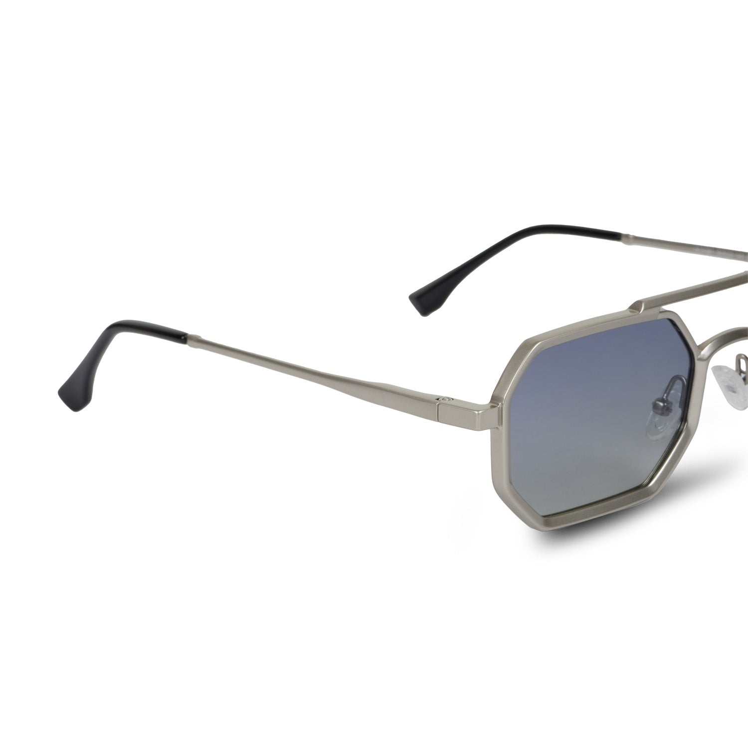 Erminio Palamino Geometric Octagonal Unisex Sunglasses with Double Bridge, Metal Frame, Gradient Lenses