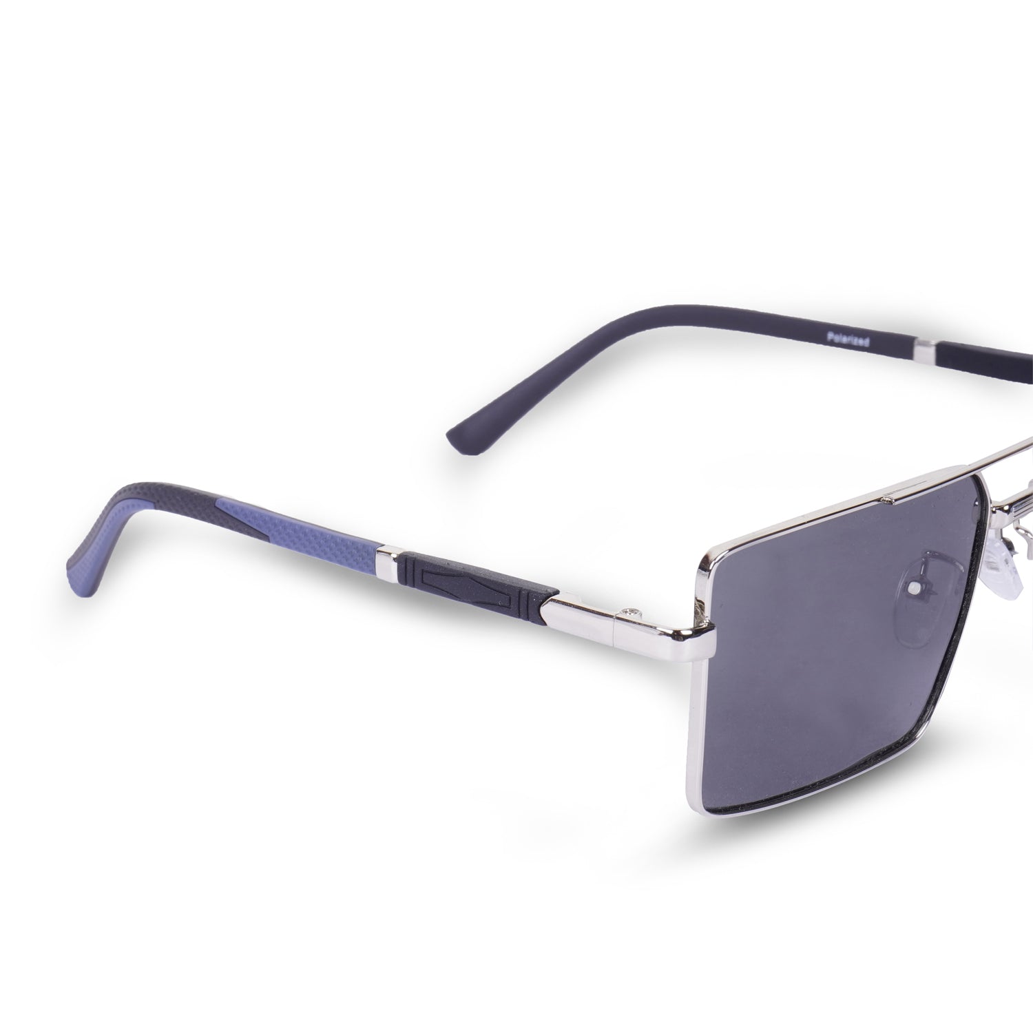 Erminio Palamino UV Protected Driving Pilot Gradient Square Metal Body Sunglasses for Men and Women (Silver Blue)