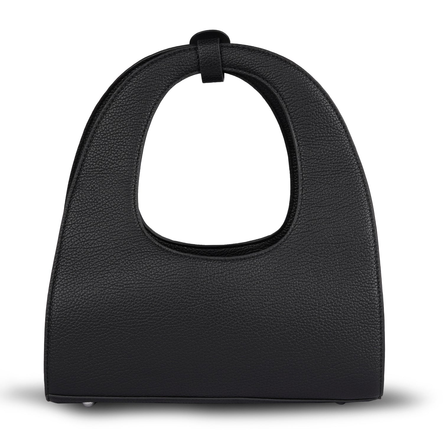 Erminio Palamino Luxury Luna Arc Top Handle Bag – Textured Vegan Leather, Top Handle Design with Zip Closure