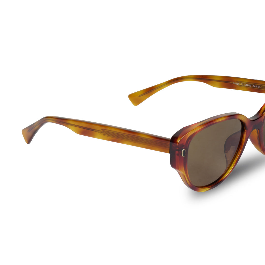 Erminio Palamino Unisex Sunglasses, Tortoise Brown, Cat-Eye Style, Acetate Frame, Brown Lenses, Made in Italy