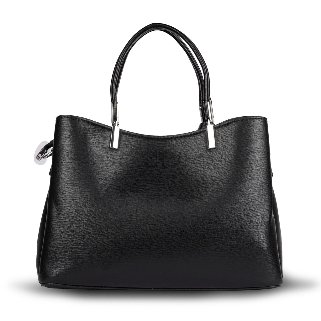 Erminio Palamino Designer PU Leather Handbag, Women's Tote with Double Handles, Spacious Interior with Zip Compartments