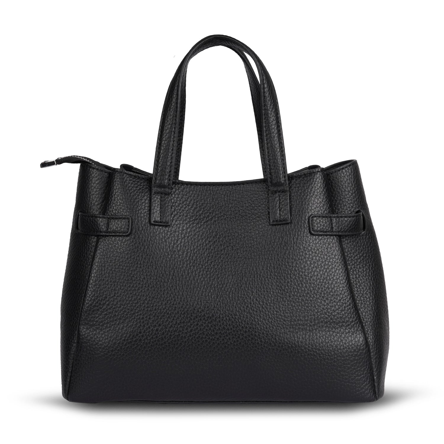 Erminio Palamino Luxury Classic PU Leather Tote Handbag, Silver Buckle Detail, Multiple Compartments