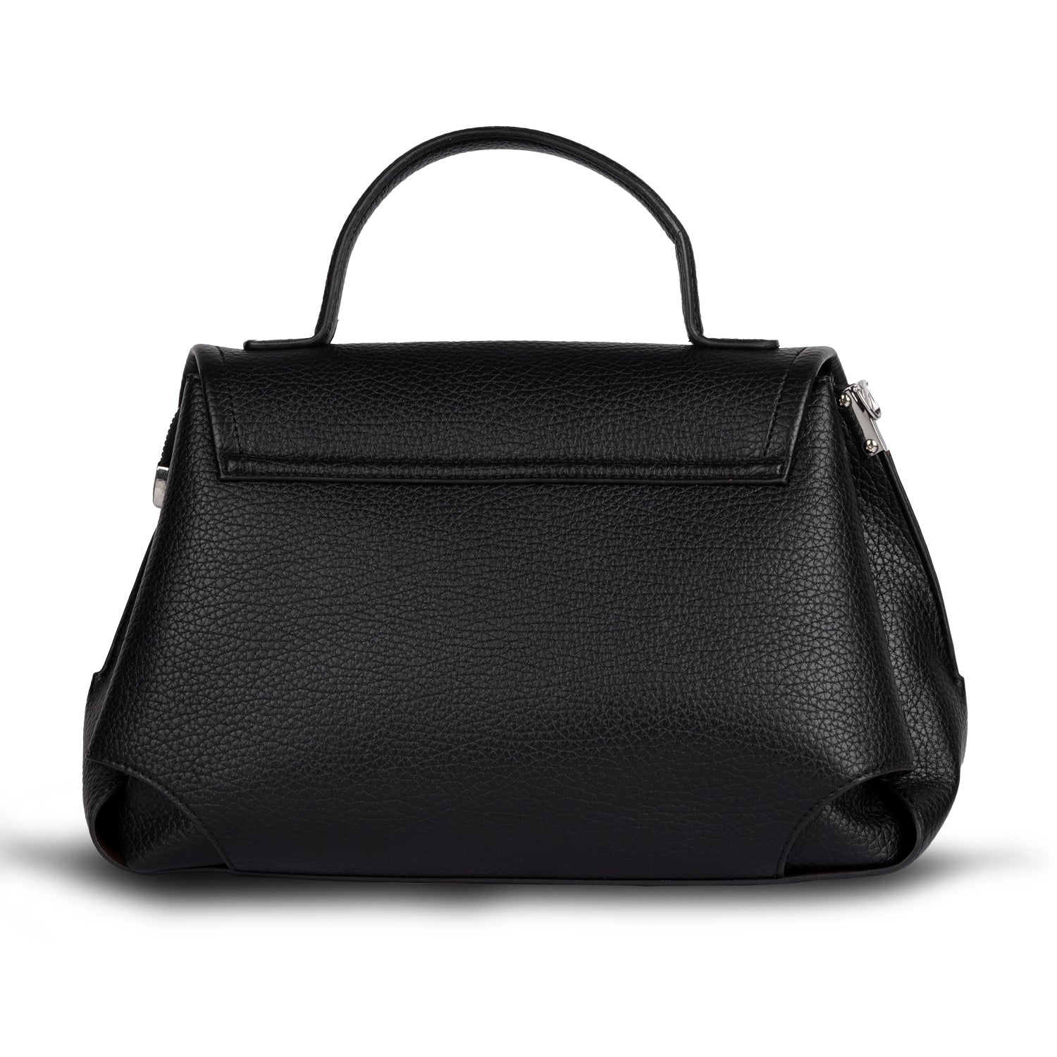 Erminio Palamino Luxury Belle Flap Top Handle Satchel – Elegant Pebbled Vegan Leather Handbag for Women