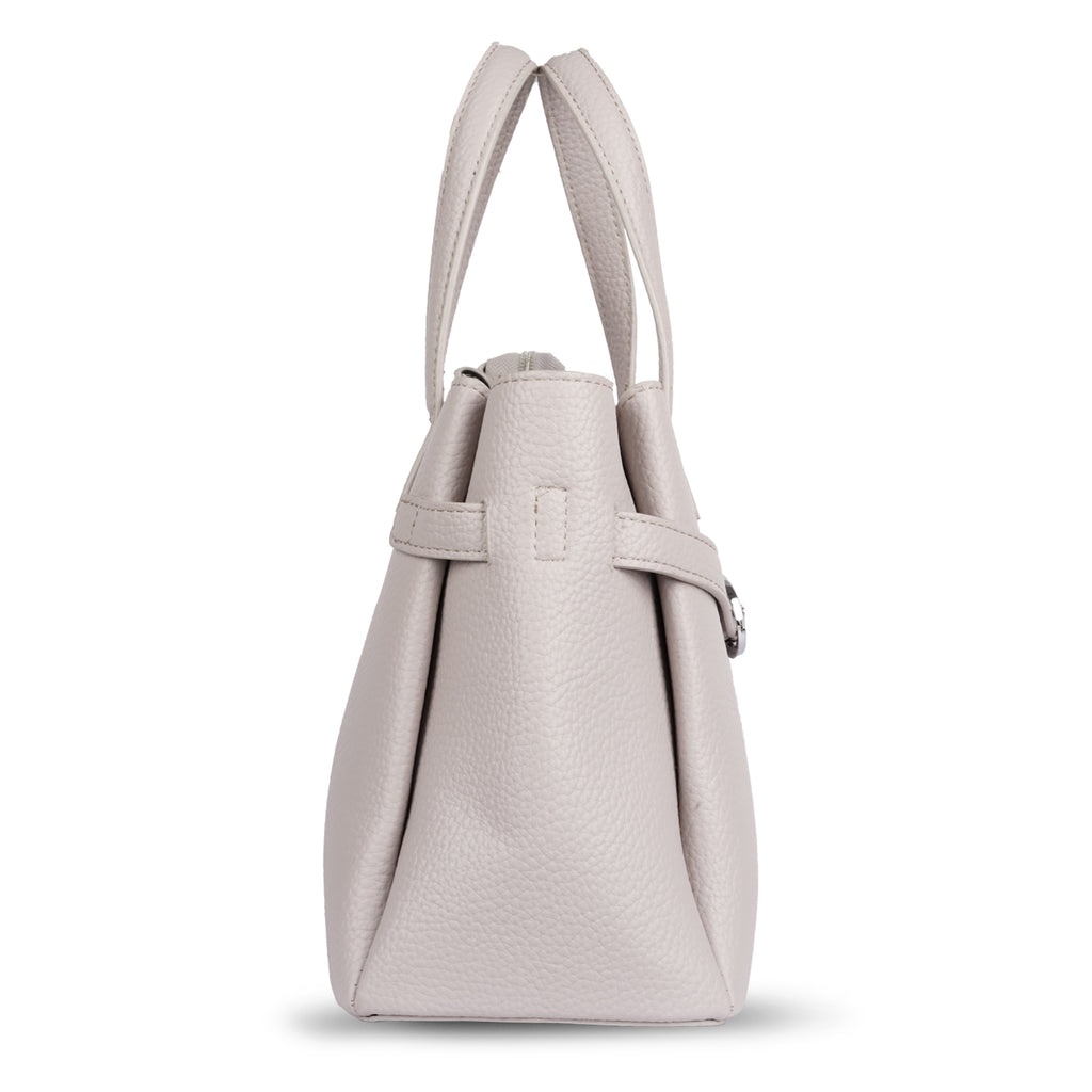 Erminio Palamino Luxury Classic PU Leather Tote Handbag, Silver Buckle Detail, Multiple Compartments