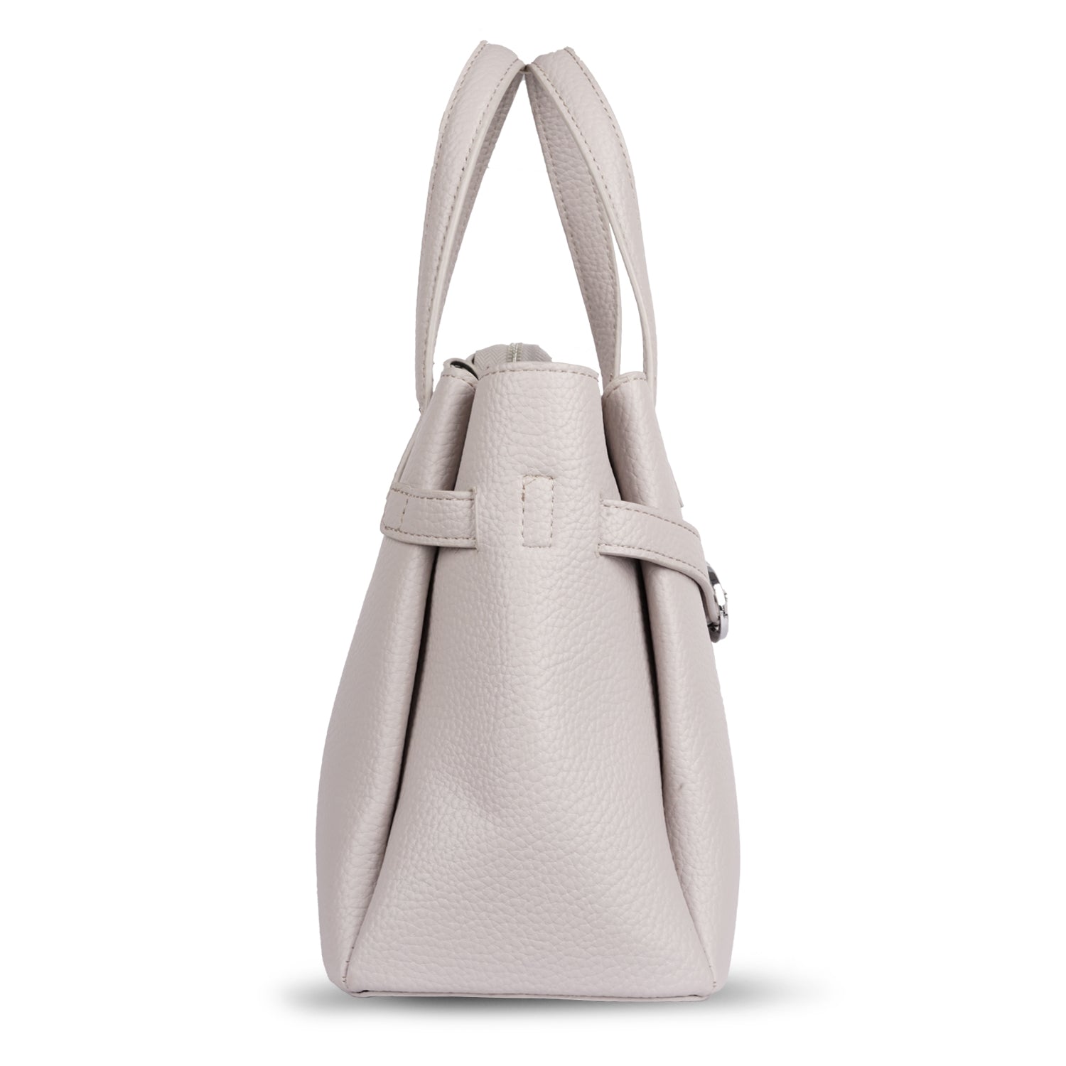 Erminio Palamino Luxury Classic PU Leather Tote Handbag, Silver Buckle Detail, Multiple Compartments