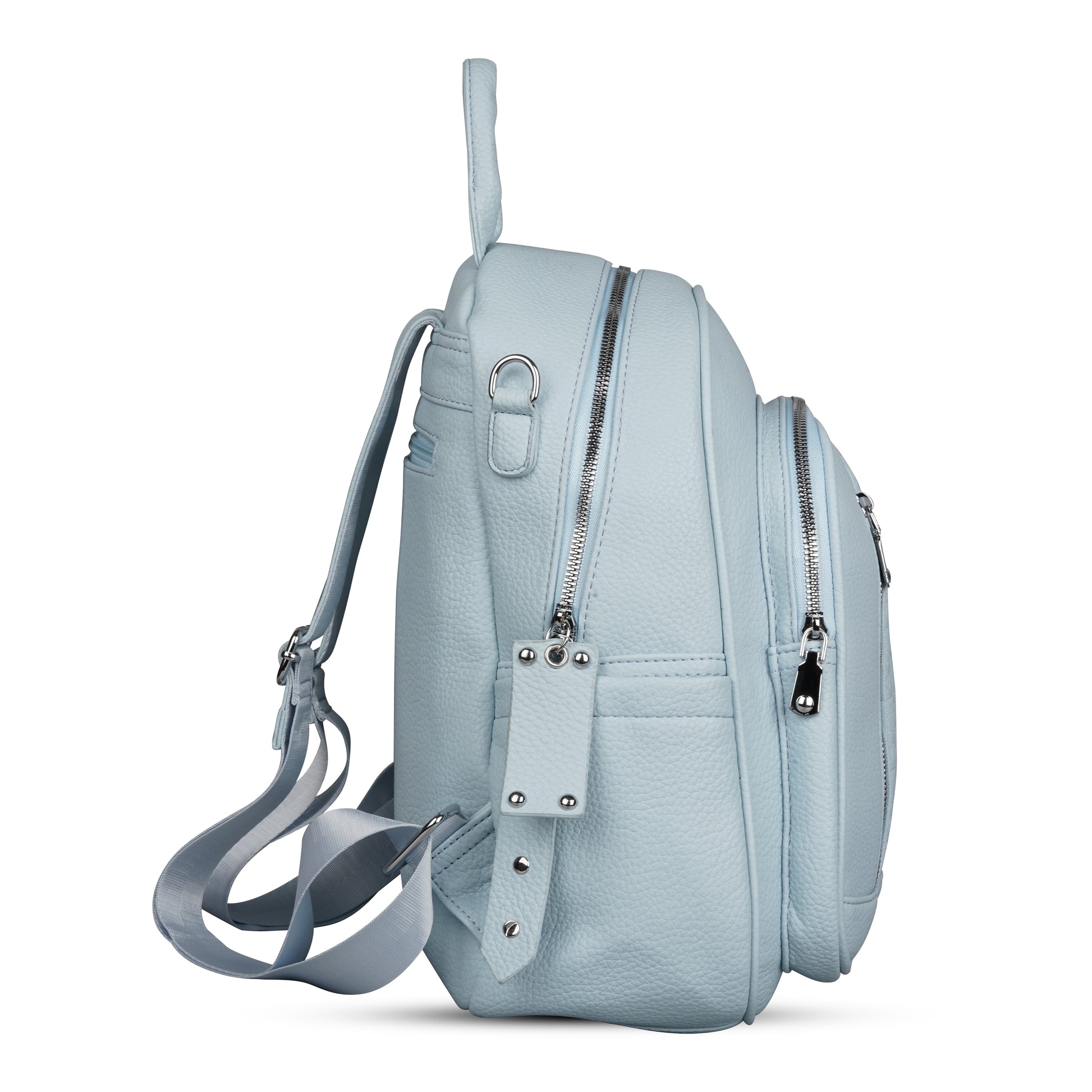 Erminio Palamino Luxury Designer PU Leather Backpack for Women/Girls, Multiple Zipper Compartments, Quilted Pattern