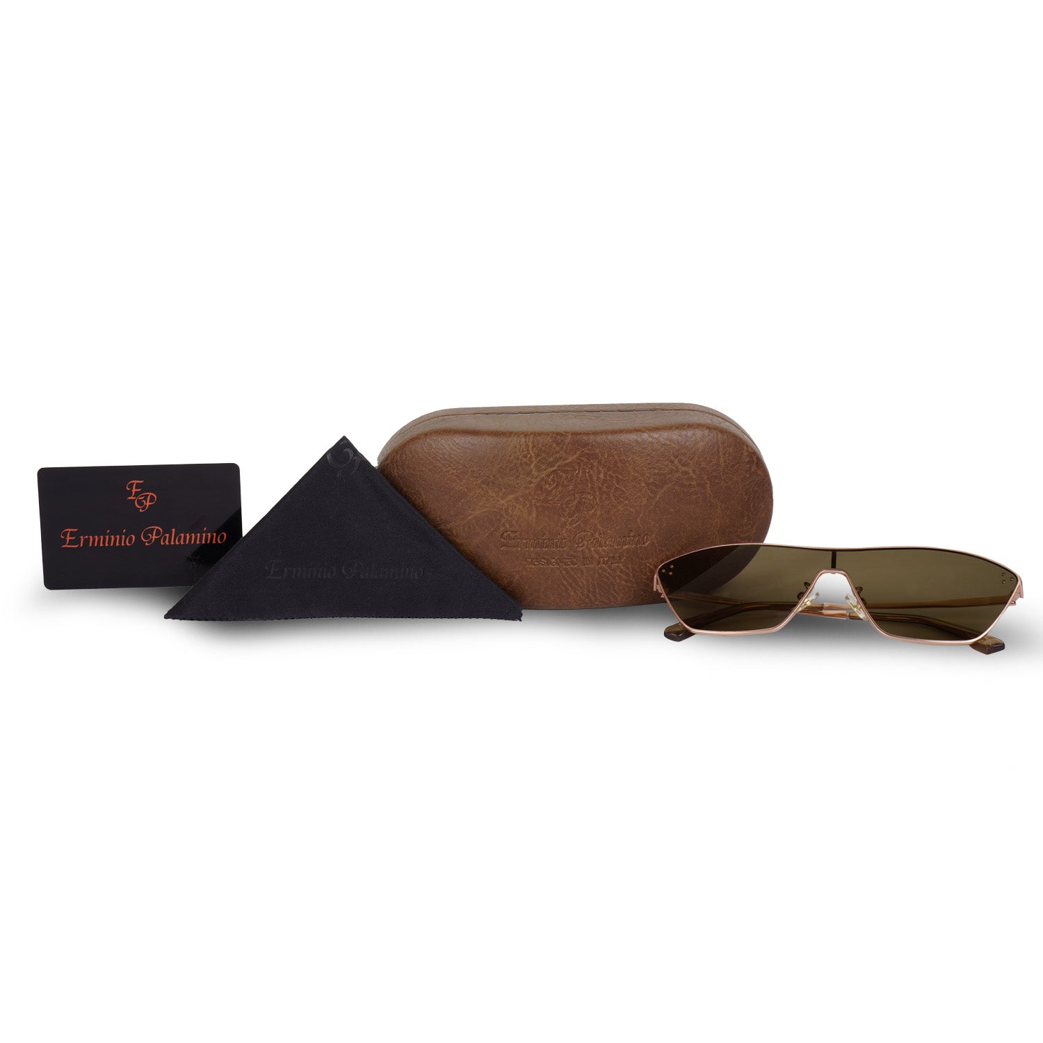 Erminio Palamino Unisex Shield Sunglasses | UV400 Protection | Metal Frame | Tinted Lens | Futuristic Designer Shades for Men & Women | Fashion Sunglasses
