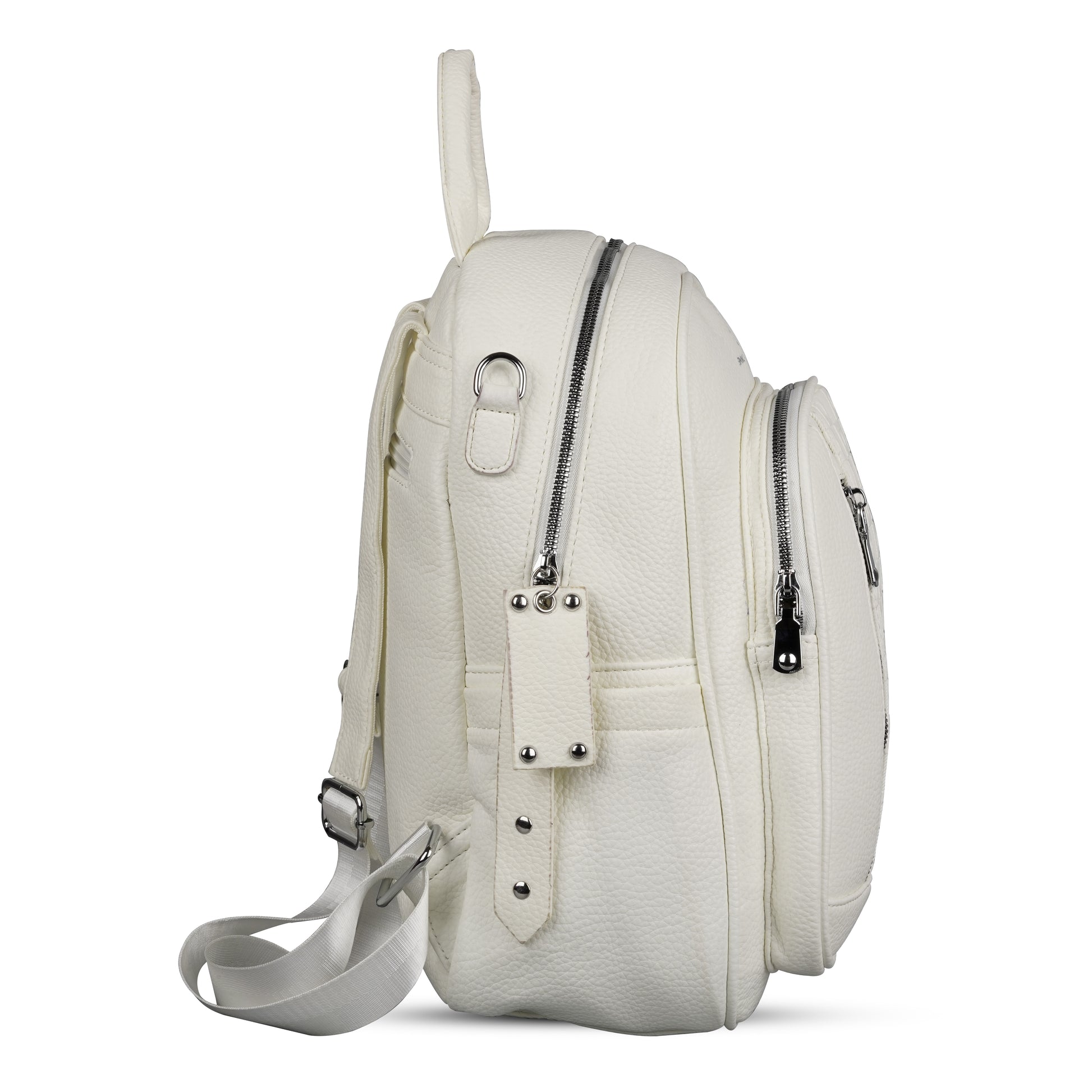 Erminio Palamino Luxury Designer PU Leather Backpack for Women/Girls, Multiple Zipper Compartments, Quilted Pattern