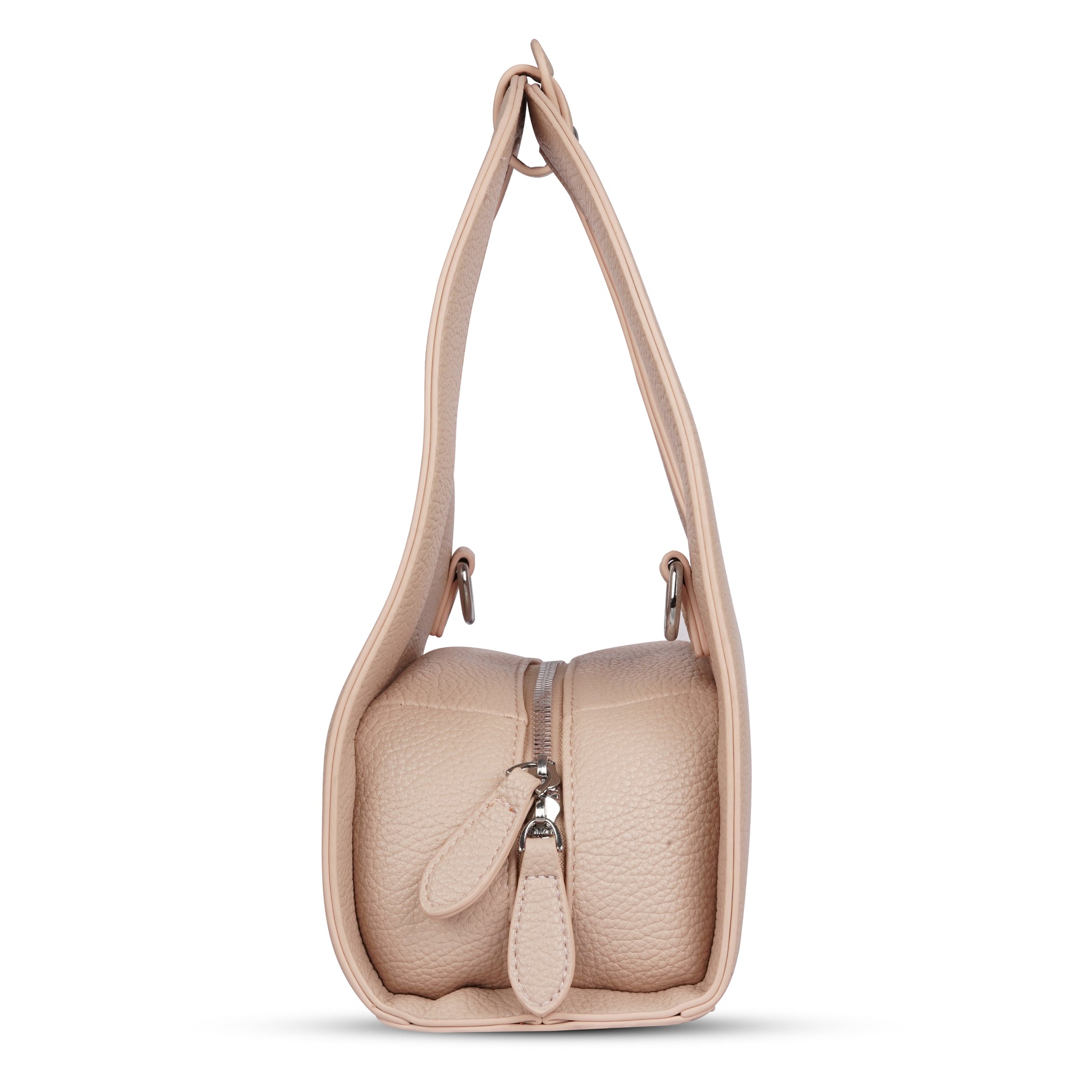 Erminio Palamino Luxury Luna Arc Top Handle Bag – Textured Vegan Leather, Top Handle Design with Zip Closure