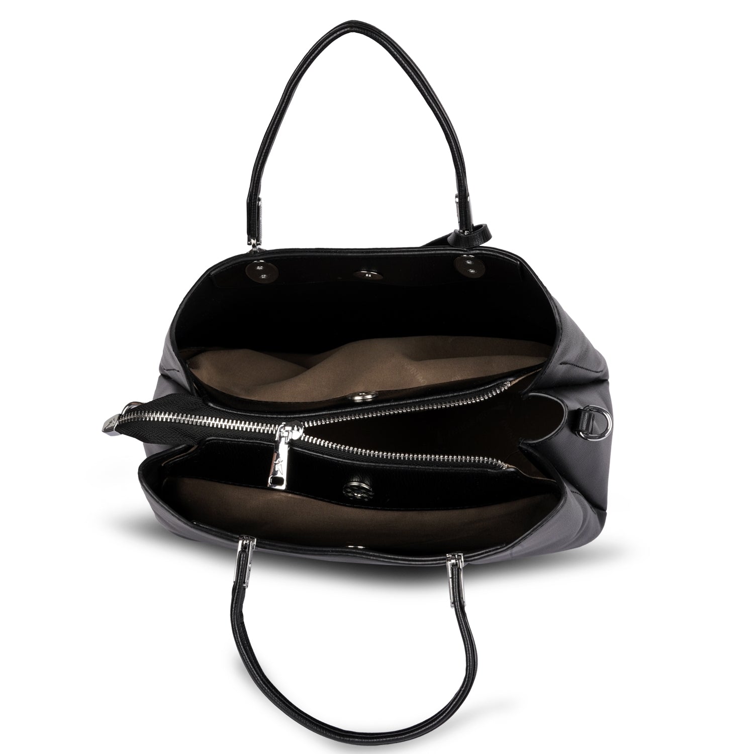 Erminio Palamino Designer PU Leather Handbag, Women's Tote with Double Handles, Spacious Interior with Zip Compartments