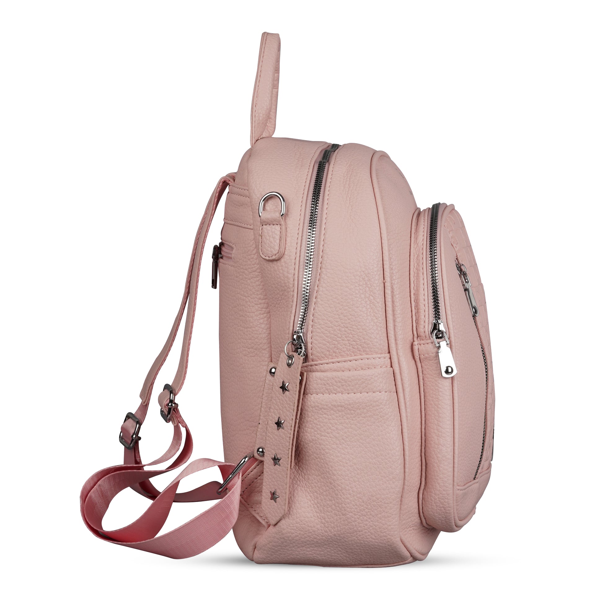 Erminio Palamino Luxury Designer PU Leather Backpack for Women/Girls, Multiple Zipper Compartments, Quilted Pattern