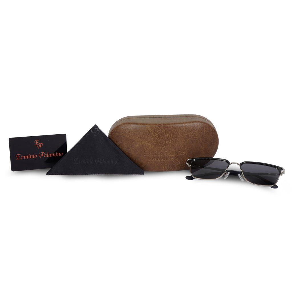 Erminio Palamino Unisex Square Sunglasses | UV400 Protection | Metal Frame | Lightweight Premium Stylish Shades for Men & Women | Driving & Casual Sunglasses (Gold-Brown)
