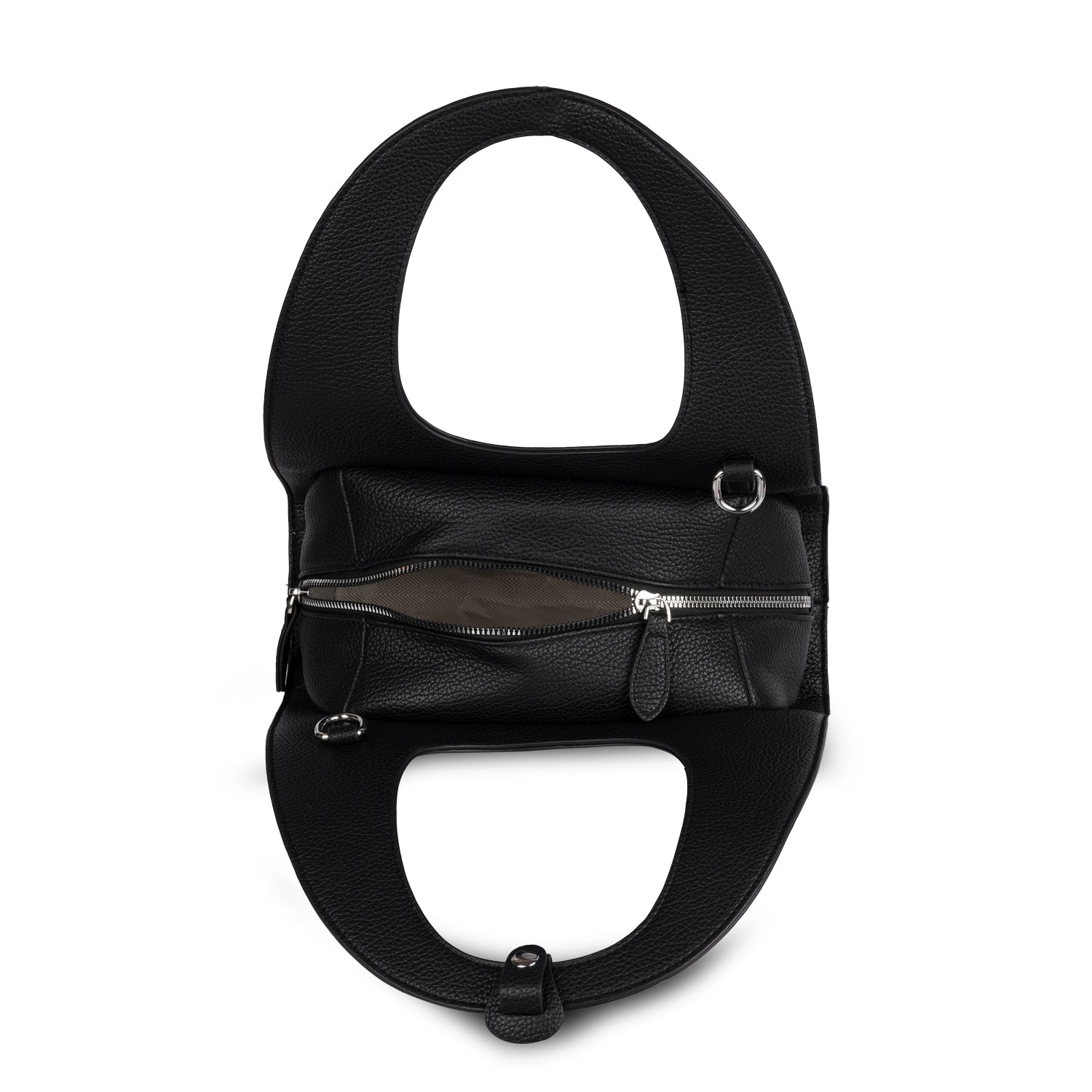 Erminio Palamino Luxury Luna Arc Top Handle Bag – Textured Vegan Leather, Top Handle Design with Zip Closure