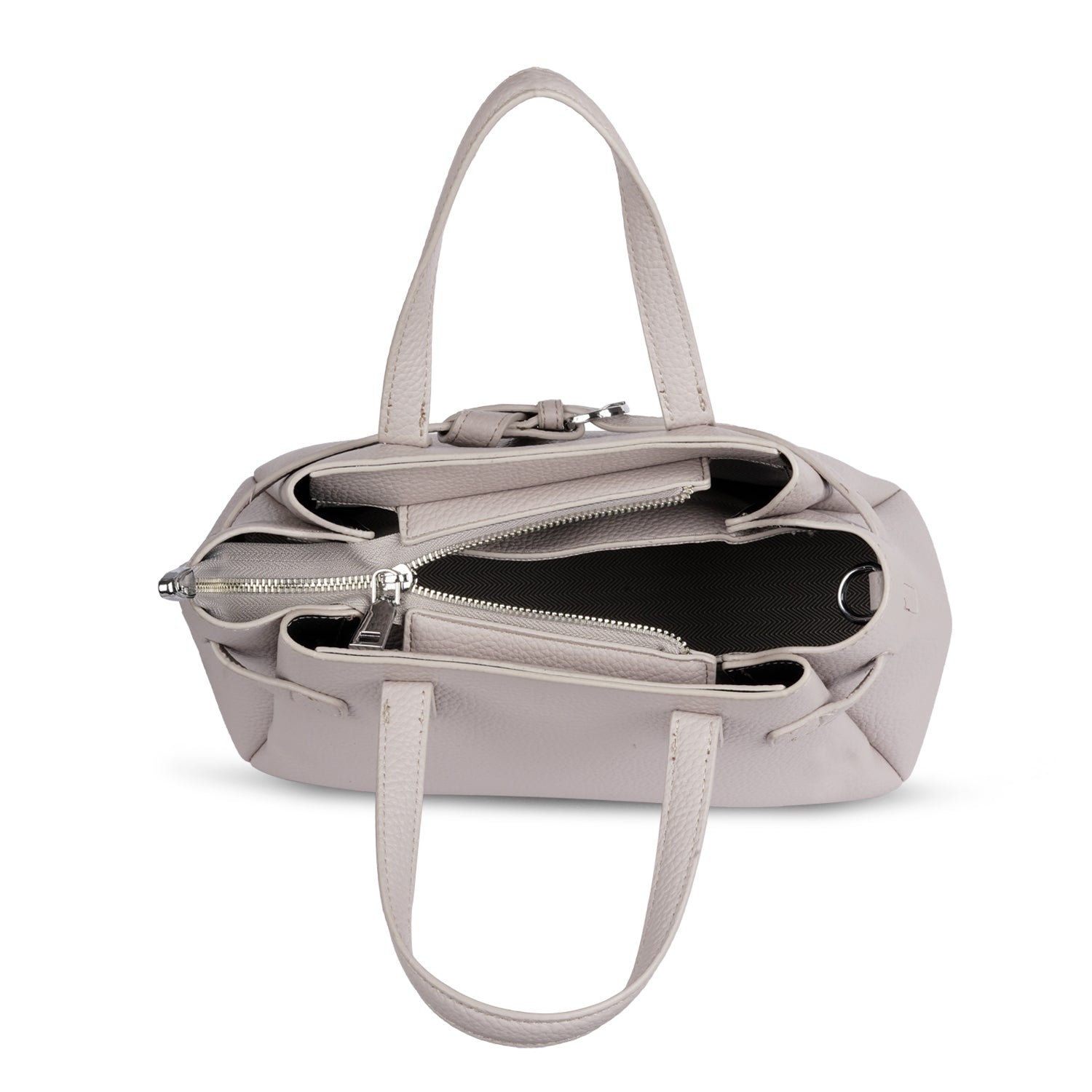 Erminio Palamino Luxury Classic PU Leather Tote Handbag, Silver Buckle Detail, Multiple Compartments