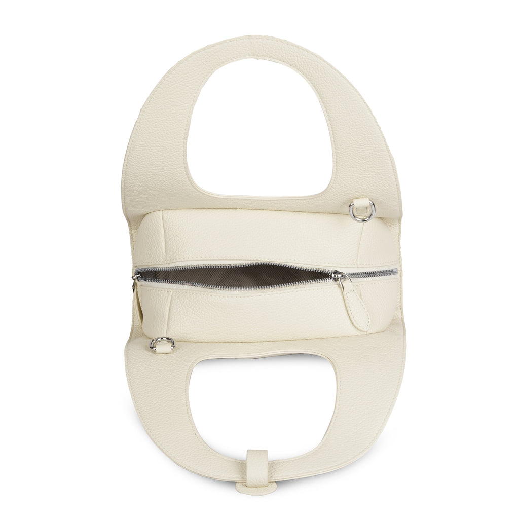 Erminio Palamino Luxury Luna Arc Top Handle Bag – Textured Vegan Leather, Top Handle Design with Zip Closure