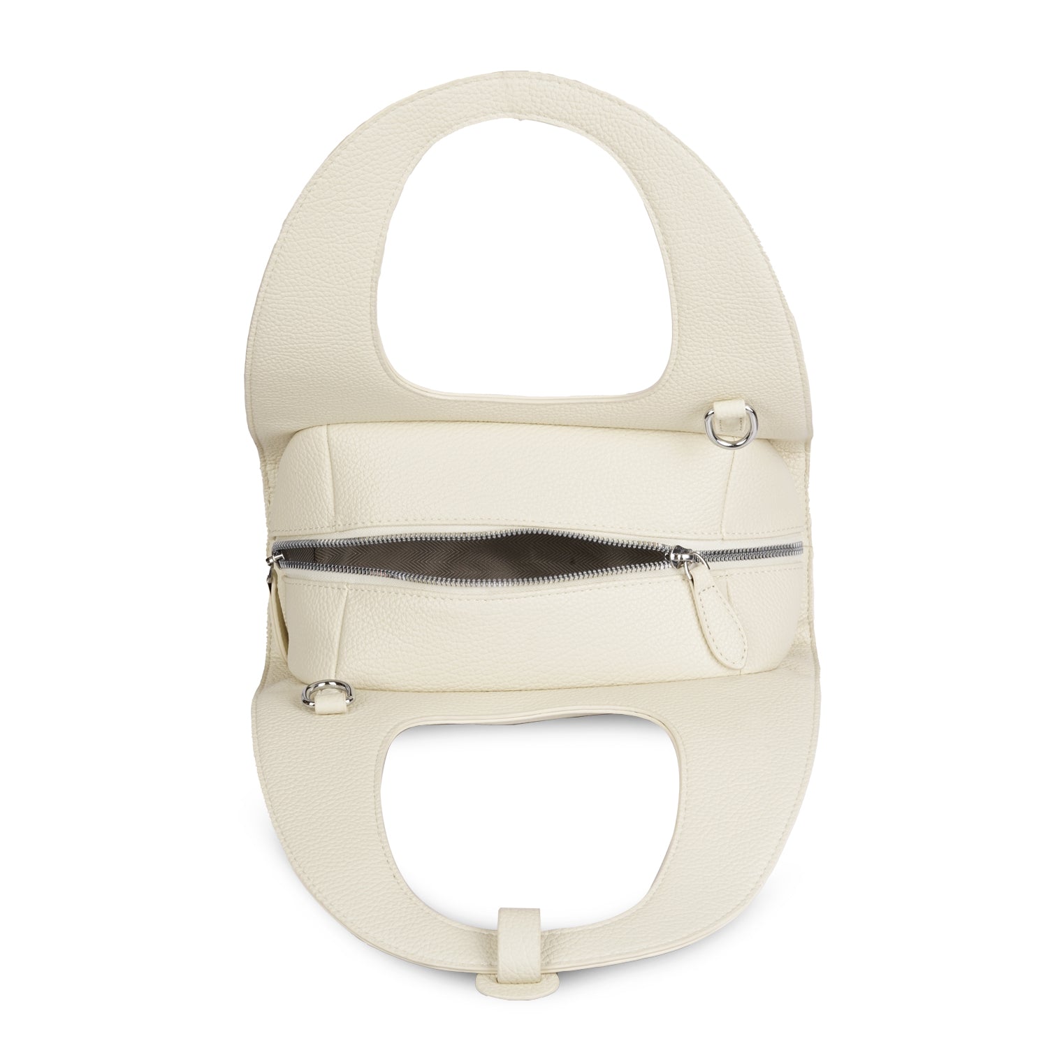 Erminio Palamino Luxury Luna Arc Top Handle Bag – Textured Vegan Leather, Top Handle Design with Zip Closure