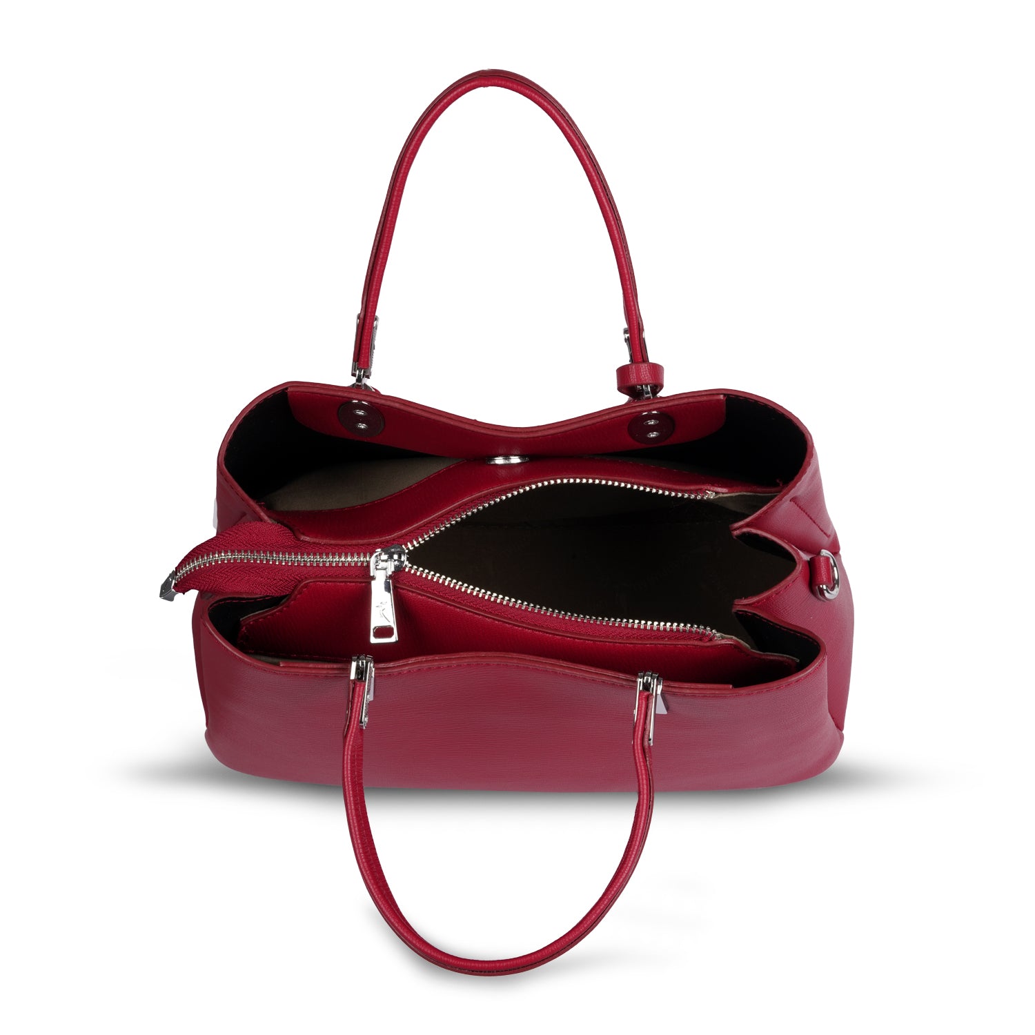 Erminio Palamino Designer PU Leather Handbag, Women's Tote with Double Handles, Spacious Interior with Zip Compartments