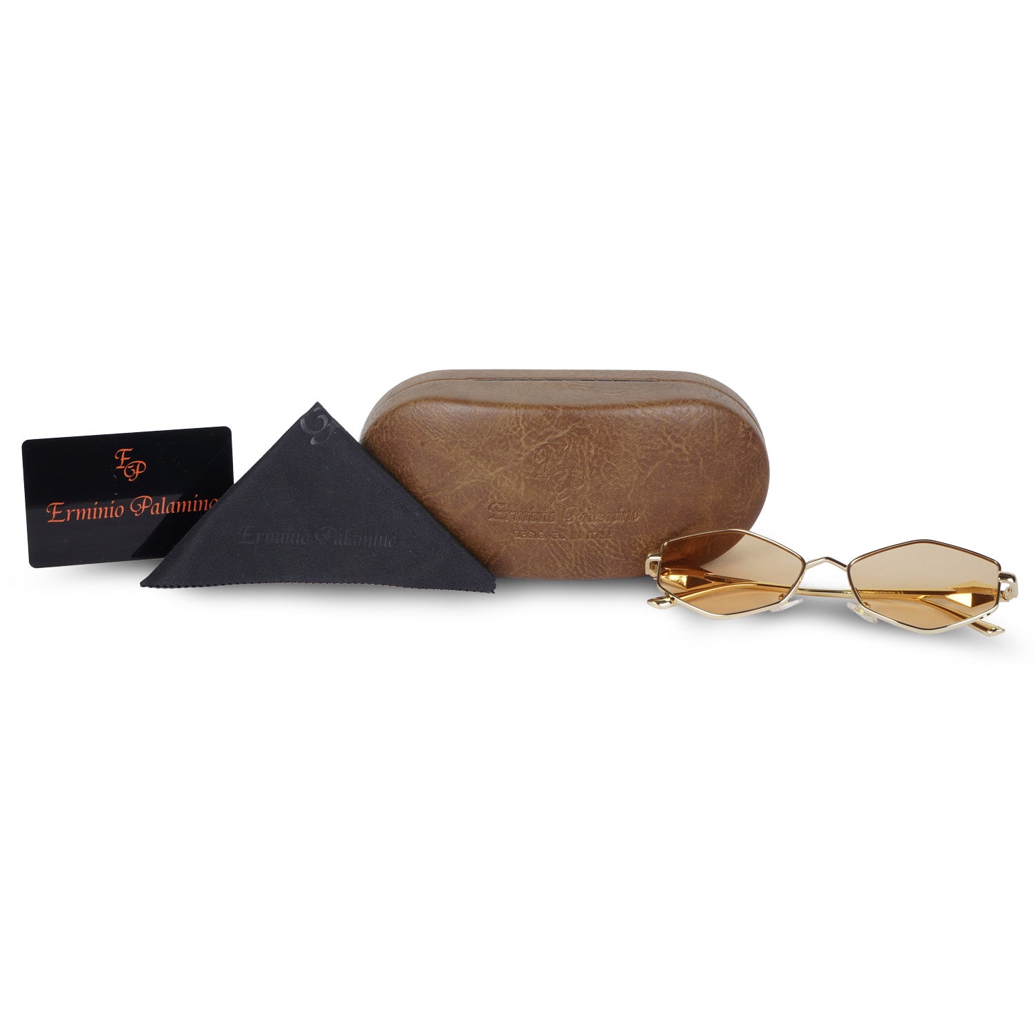 Erminio Palamino Unisex Sunglasses, Metal Frame, UV400 Protection, Polarized Tinted Lens, Rectangular, Lightweight, Fashion Shades