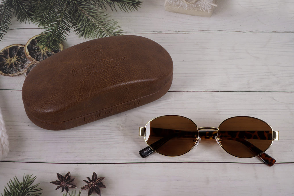 Erminio Palamino Oval Metal Sunglasses, Tinted Lens, UV400 Protection, Unisex, Casual Style, Shades for Men & Women