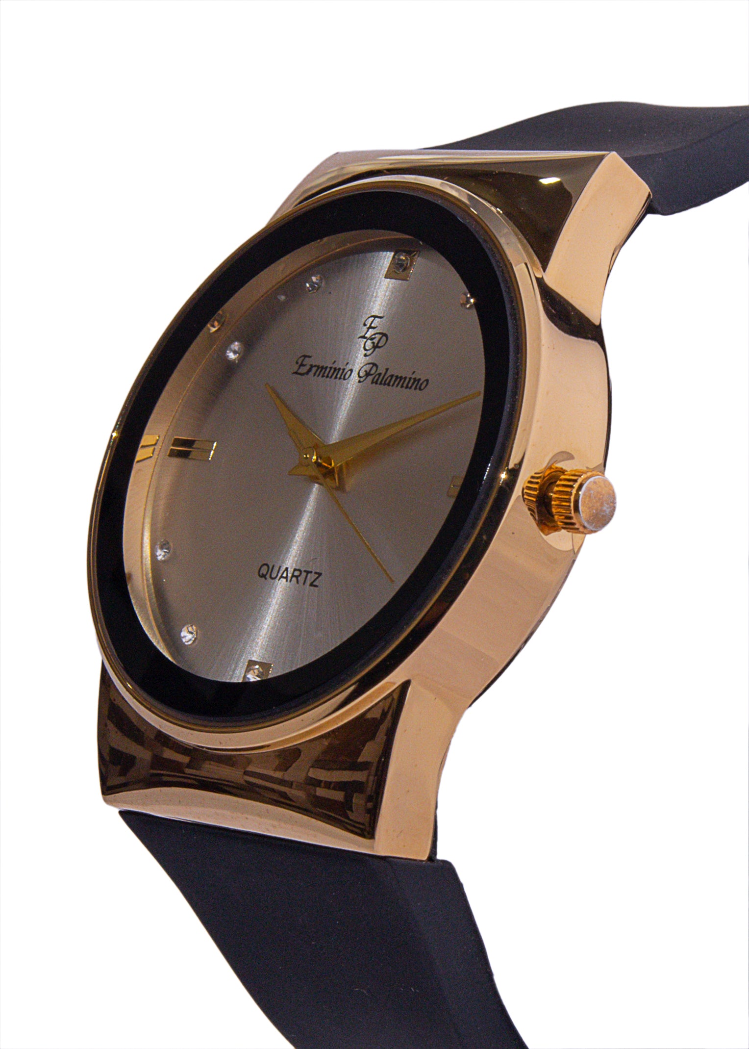 Erminio Palamino Royale Analog Watch for Women Luxury Quartz Watch with Gold Accents, Silicone Strap, Water Resistant