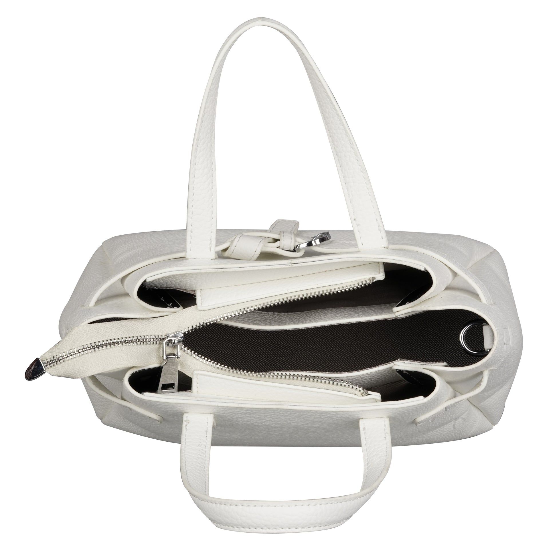 Erminio Palamino Luxury Classic PU Leather Tote Handbag, Silver Buckle Detail, Multiple Compartments