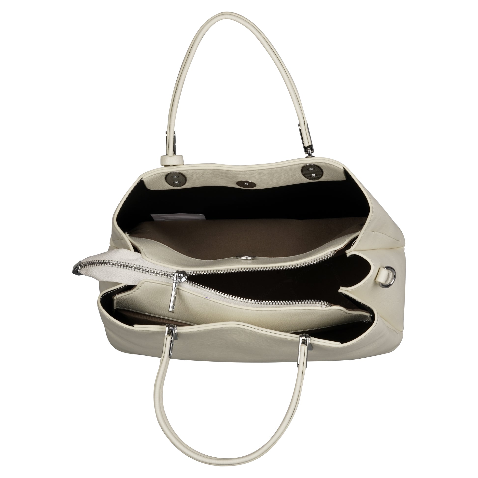 Erminio Palamino Designer PU Leather Handbag, Women's Tote with Double Handles, Spacious Interior with Zip Compartments