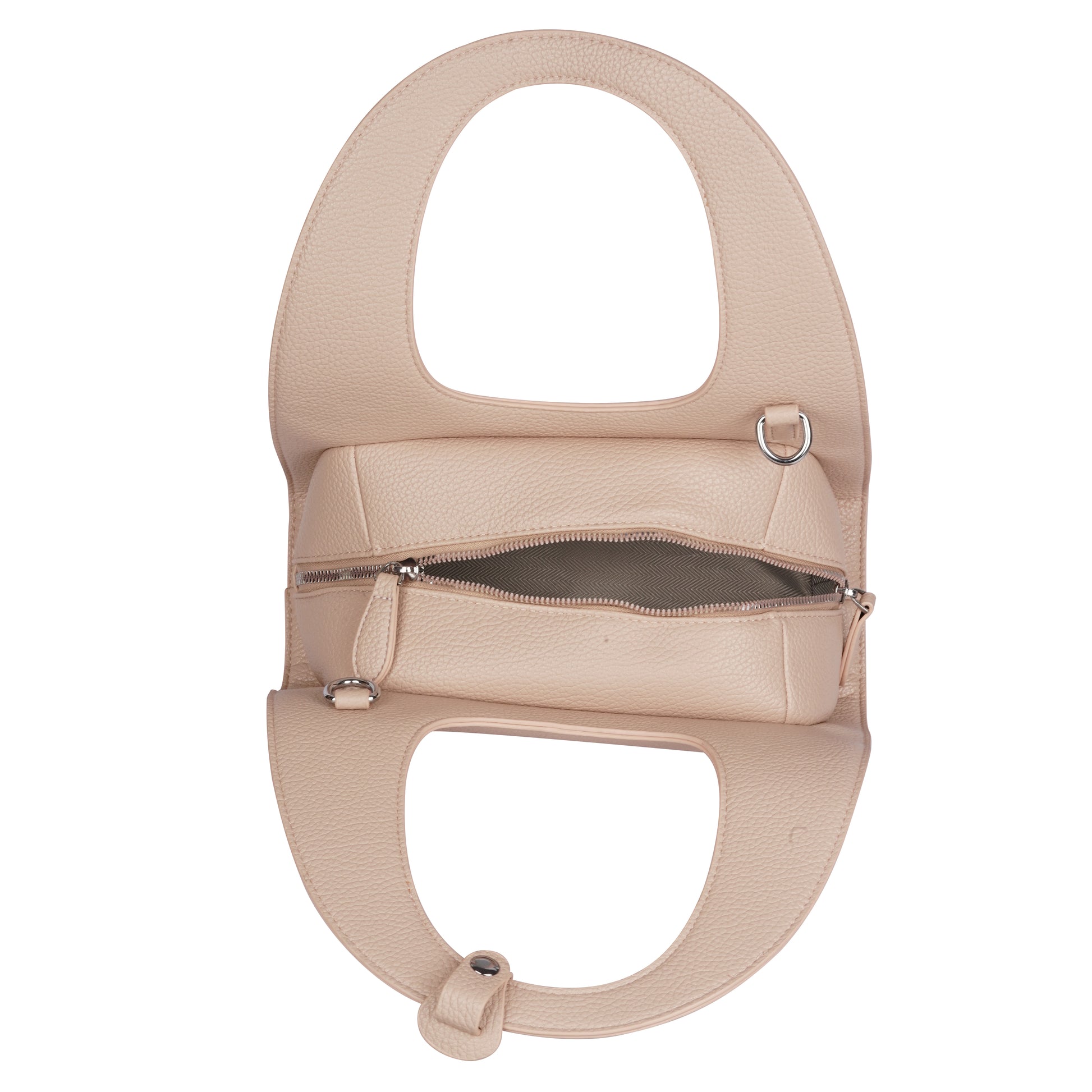 Erminio Palamino Luxury Luna Arc Top Handle Bag – Textured Vegan Leather, Top Handle Design with Zip Closure