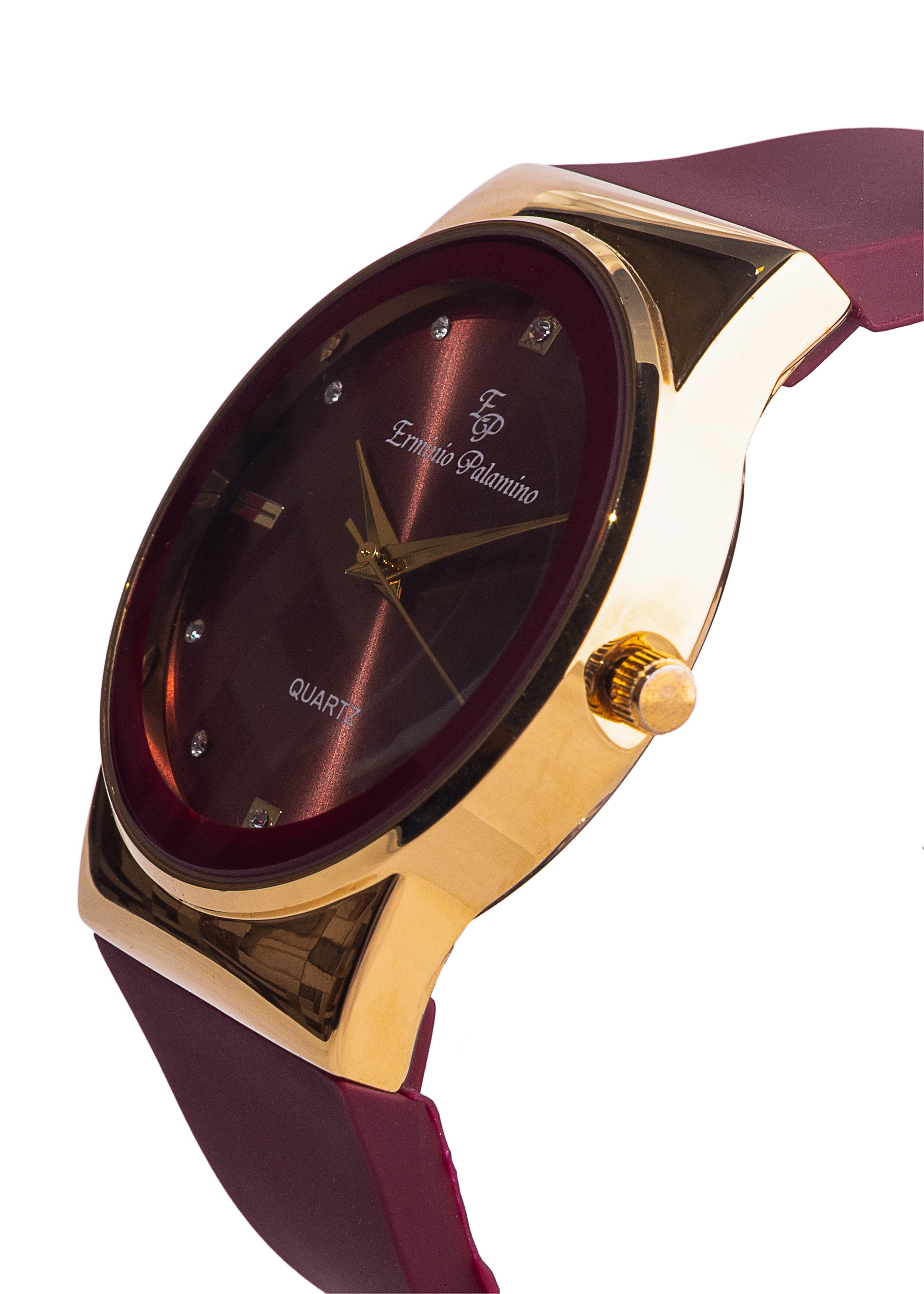 Erminio Palamino Royale Analog Watch for Women Luxury Quartz Watch with Gold Accents, Silicone Strap, Water Resistant