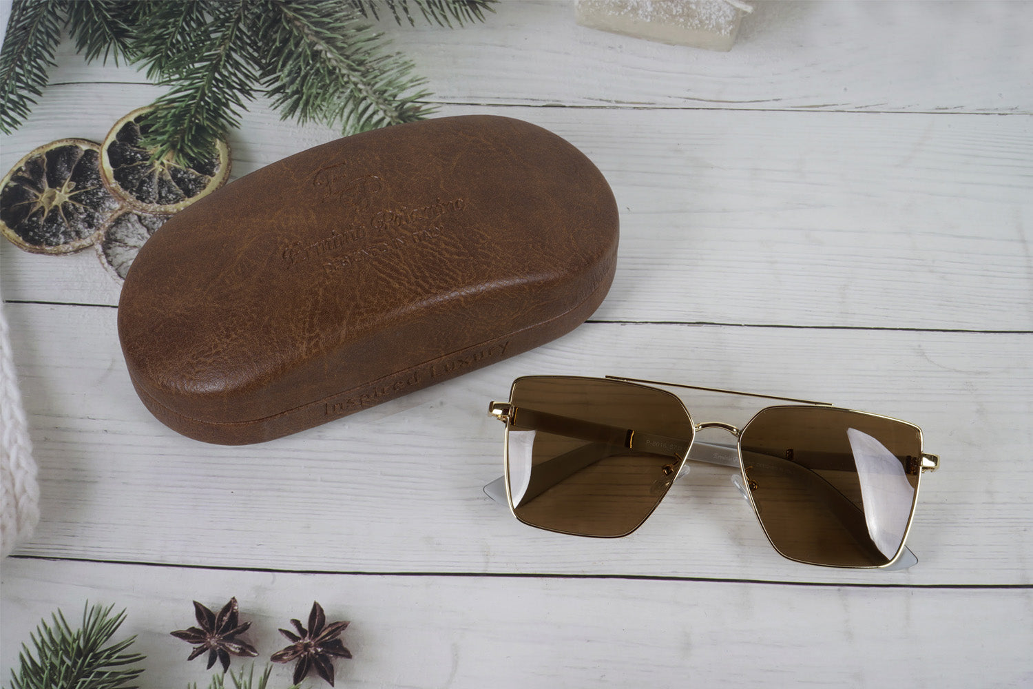 Erminio Palamino UV Protected Black Square Sunglasses for Men & Women