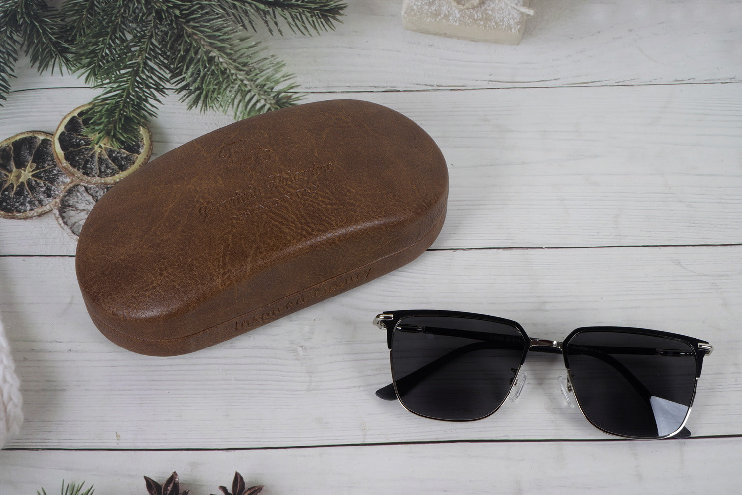 Erminio Palamino Unisex Square Sunglasses | UV400 Protection | Metal Frame | Lightweight Premium Stylish Shades for Men & Women | Driving & Casual Sunglasses (Gold-Brown)