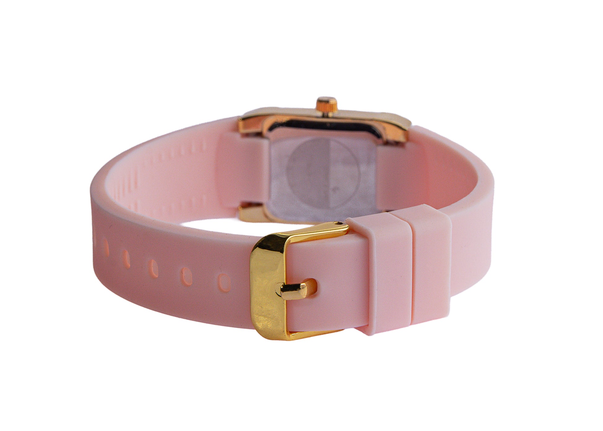 Erminio Palamino Ladies Luxury Quartz Watch, Gold-Tone Crystal Embellished, Vintage Square, Silicone Strap, Water Resistant