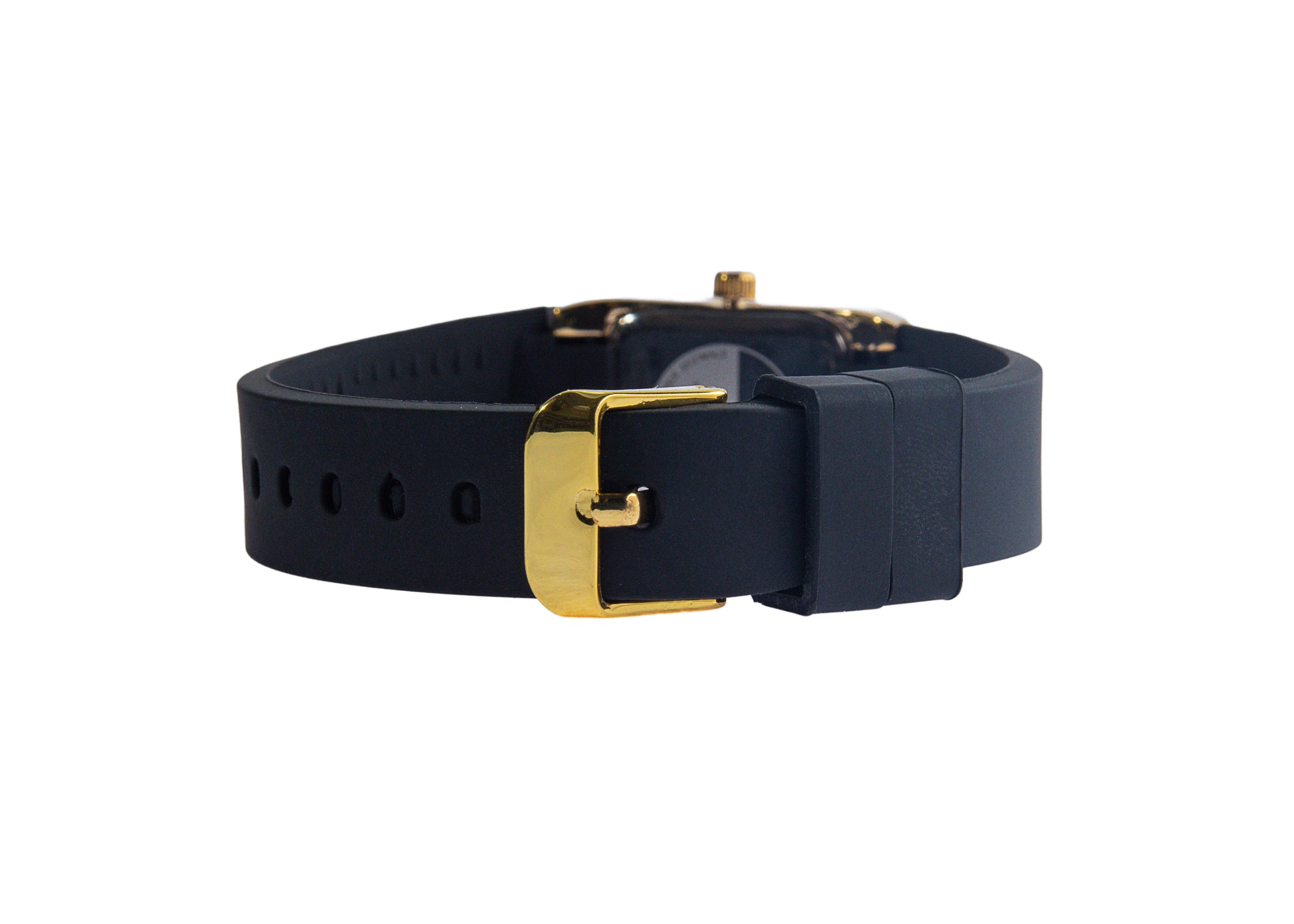 Erminio Palamino Ladies Luxury Quartz Watch, Gold-Tone Crystal Embellished, Vintage Square, Silicone Strap, Water Resistant