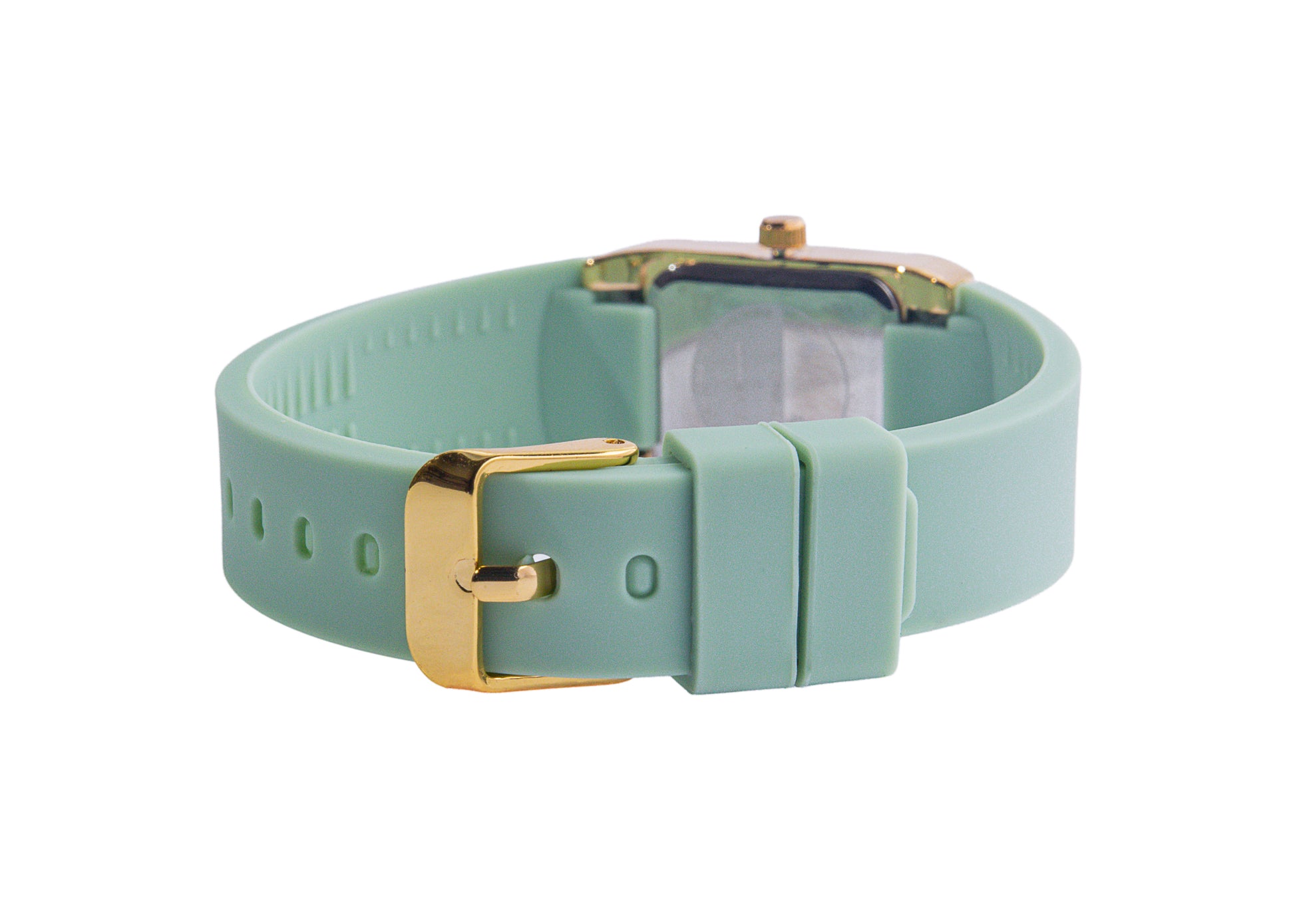 Erminio Palamino Ladies Luxury Quartz Watch, Gold-Tone Crystal Embellished, Vintage Square, Silicone Strap, Water Resistant