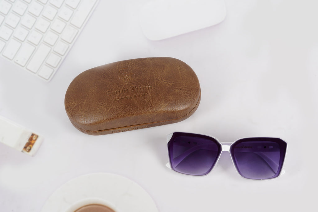 Erminio Palamino "Elite - Designer Oversized Square Sunglasses, Frame with Gradient Lenses, Includes Case and Cleaning Cloth