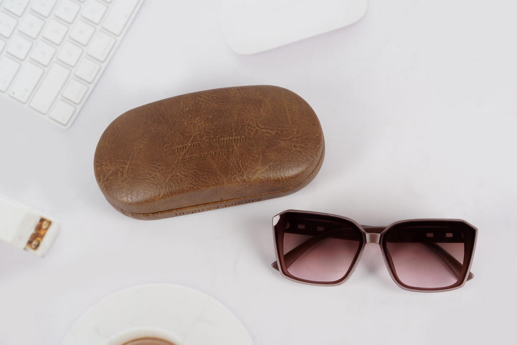 Erminio Palamino "Elite - Designer Oversized Square Sunglasses, Frame with Gradient Lenses, Includes Case and Cleaning Cloth