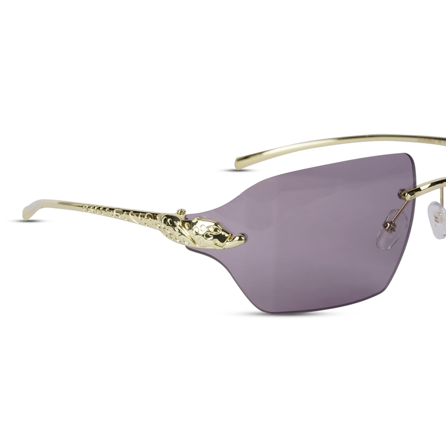 Erminio Palamino "Elite Square Rimless Sunglasses for Women, Black Frame with Lenses, Italian Design
