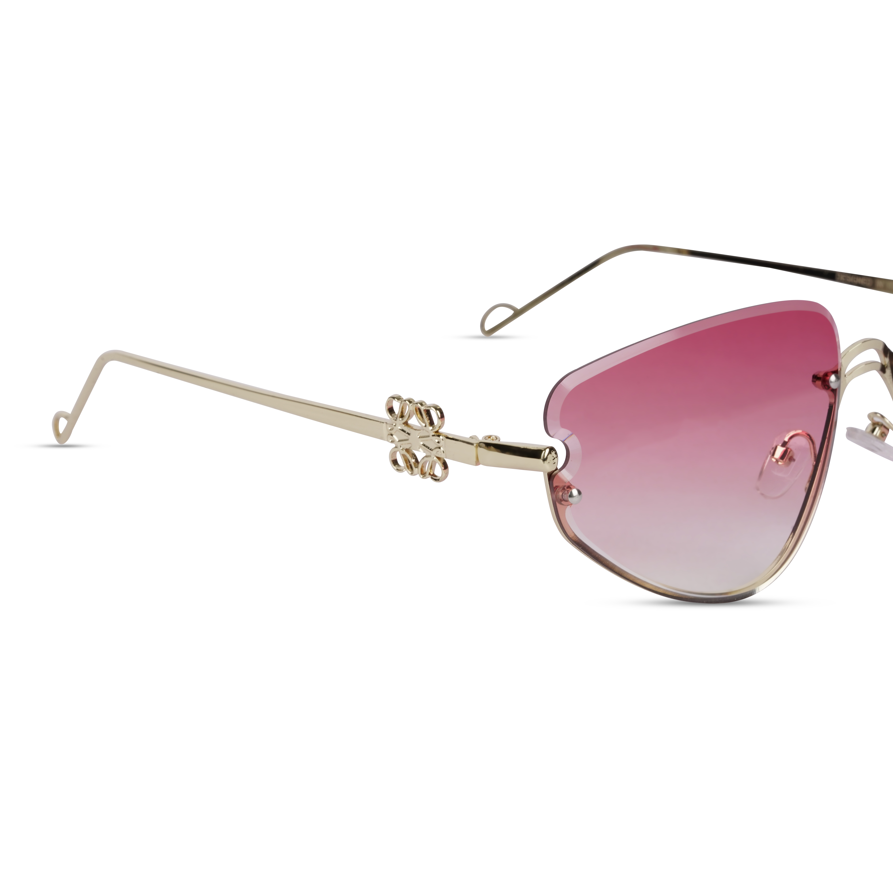 Erminio Palamino "Elite Designer Rimless Sunglasses for Women, Gold Frame with Lenses, Italian Design