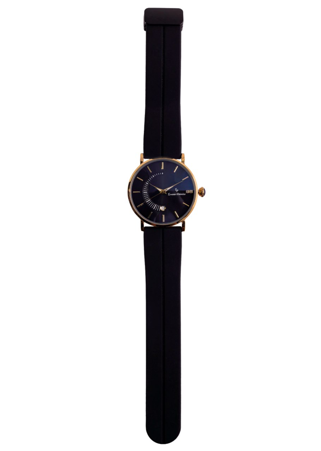 Erminio Palamino Sleek Dial Analog Men's Watch – Gold/Silver-Tone Case, Date Display, Adjustable Silicone Strap, Water Resistant