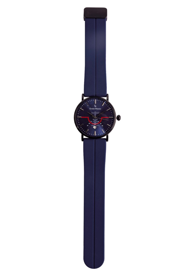 Erminio Palamino Men's Sleek Analog Watch, Modern Dial with Red Accent, Silicone Magnetic Band, Date Display, Water Resistant