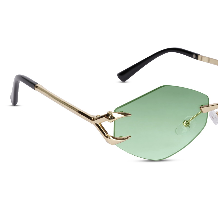 Erminio Palamino "Elite Rimless Gradient Sunglasses for Women, Gold Metal Frame, Tinted Lenses