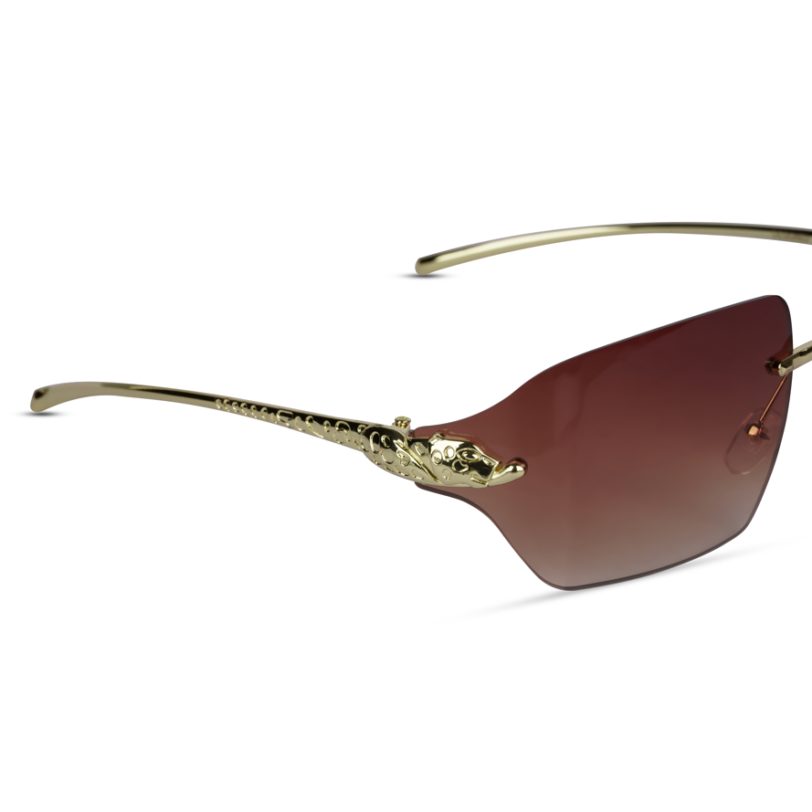 Erminio Palamino "Elite Square Rimless Sunglasses for Women, Black Frame with Lenses, Italian Design